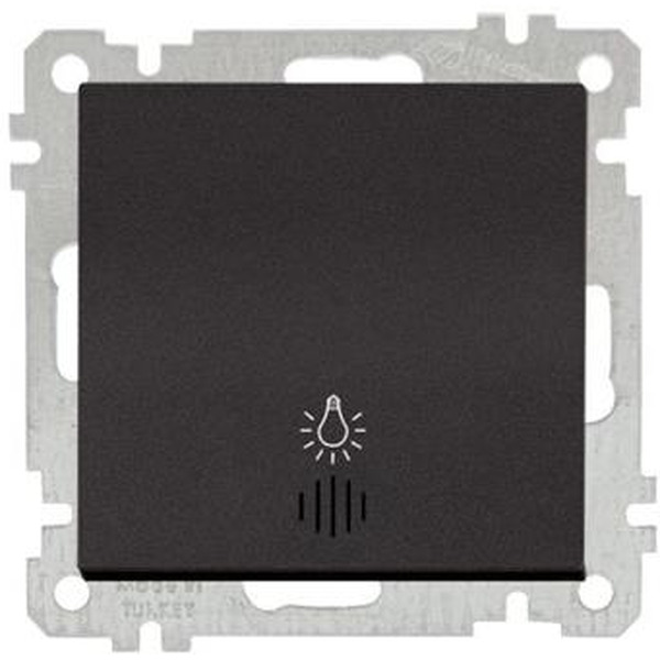 Выключатель кнопочный с подсветкой Mutlusan 2100-417-0184 черный мат (21 серия)