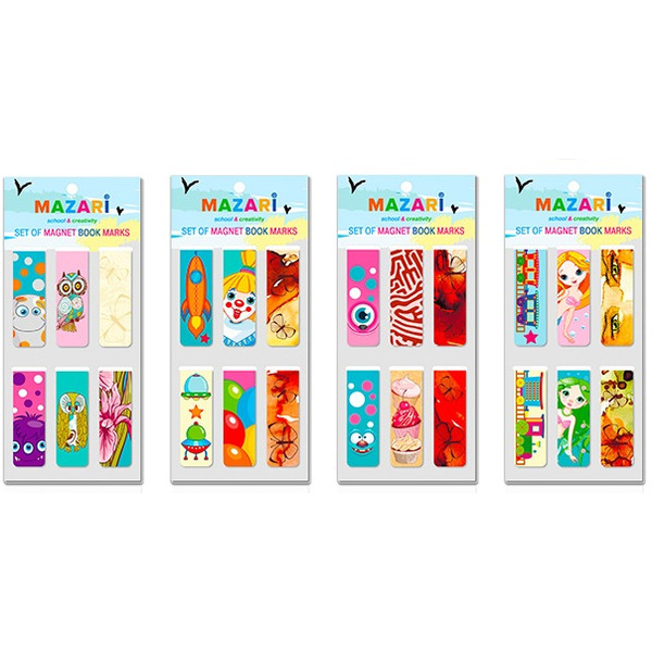 Набор закладок магнитных 12х2см Mazari M-5566