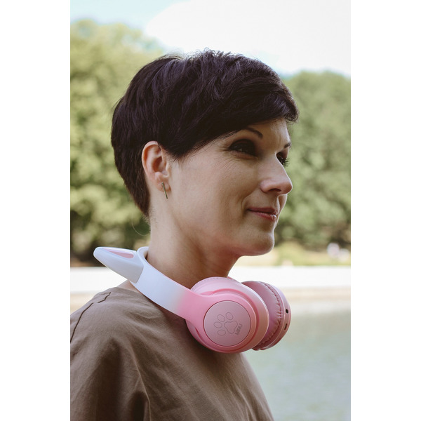 Наушники с ушками MIRU Cat EP-W10 (розовый)