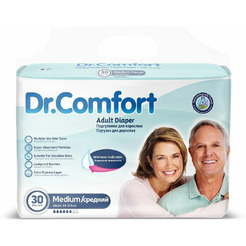 Подгузники для взрослых Dr.Comfort Adult Diaper Jumbo pack Medium-30 30шт