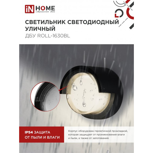Светильник уличный настенный двусторонний IN HOME ДБУ ROLL-1630BL (4690612051994)
