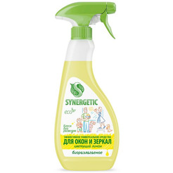 Средство биоразлагаемое для мытья окон/зеркал/мониторов/стеклянных поверхностей SYNERGETIC Цветущий лимон 0,5л
