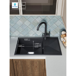 Кухонная мойка Polygran Blade 760 (космос)