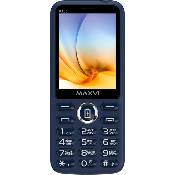 Мобильный телефон Maxvi K15c + ЗУ WC-112 (синий)