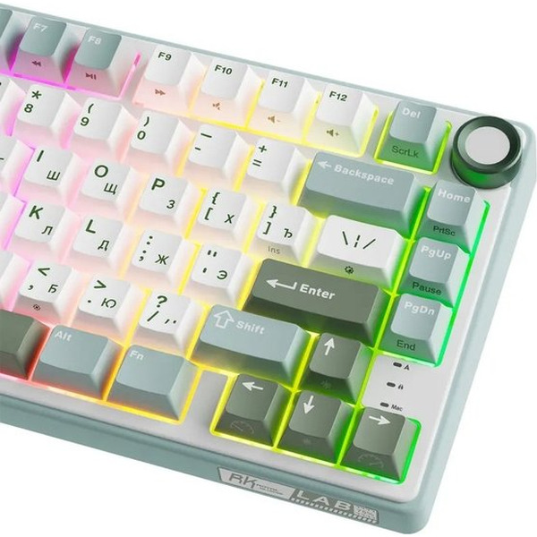 Клавиатура Royal Kludge R75 RGB Sky Cyan (RK Brown)