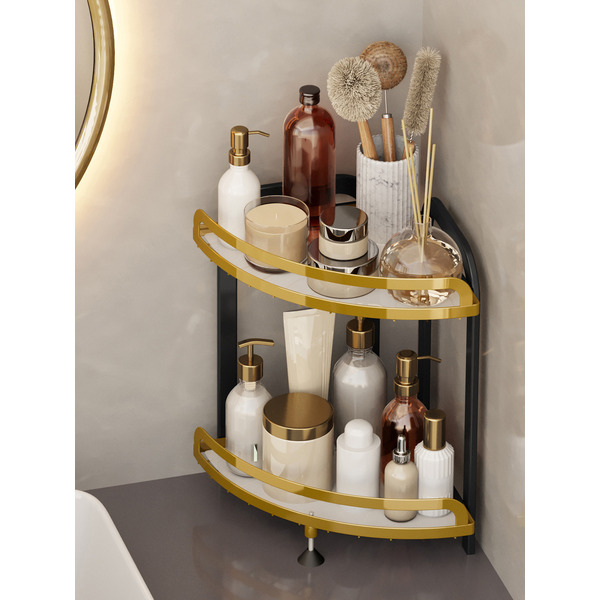 Органайзер для косметики угловой Happy Home HH-035B (черный/золото)