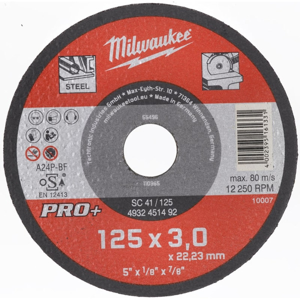 Диск отрезной по металлу MILWAUKEE SC 42/180 180 мм/3мм 4932451497