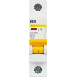 Выключатель автоматический IEK ВА 47-29 16А 1п 4.5кА В MVA20-1-016-B