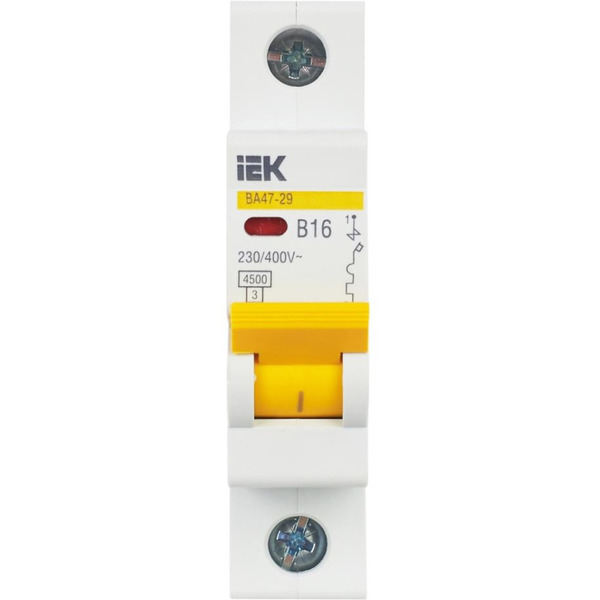 Выключатель автоматический IEK ВА 47-29 16А 1п 4.5кА В MVA20-1-016-B