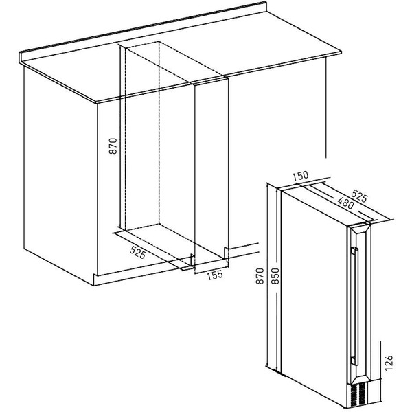 Винный шкаф ZUGEL ZCWI70B