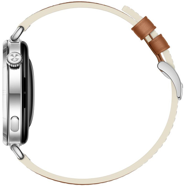 Смарт-часы HUAWEI Watch GT 6 41mm (KSU-B19) серебристый, с коричневым кожаным ремешком