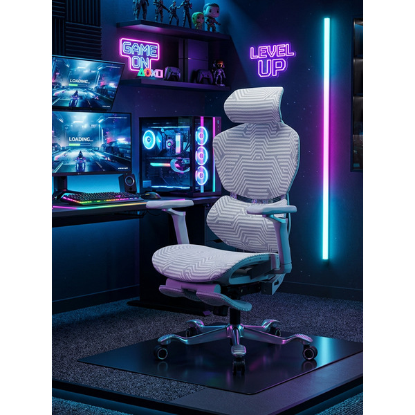 Игровое кресло myroo Game Assassin c подножкой Gray (A2512W-G)