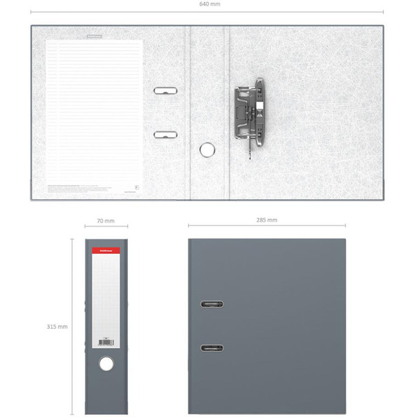 Файл-регистратор Erich Krause А4/70мм Standard серый 286