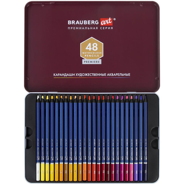 Набор цветных карандашей акварельных BRAUBERG Art Premiere 181924 (48 шт)