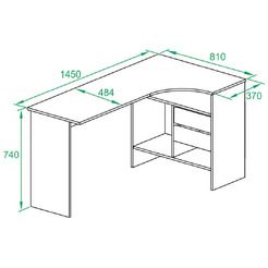 Стол Сокол СПм-25 (правый, белый)