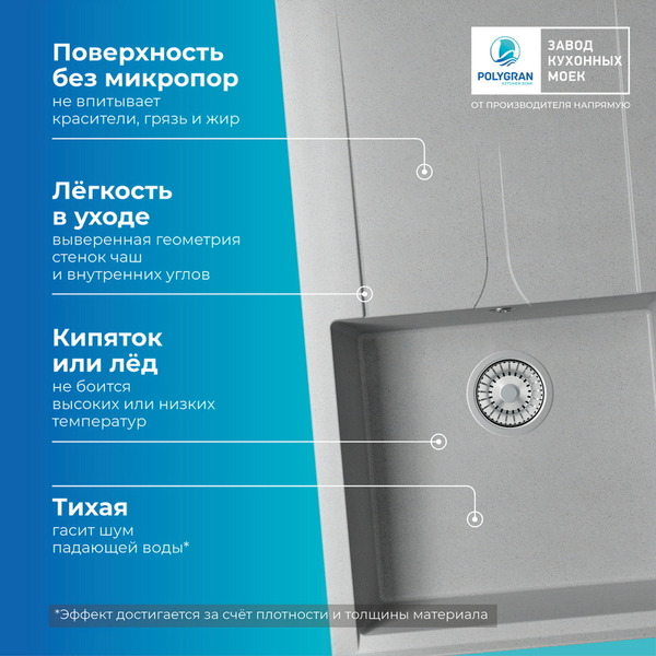 Мойка кухонная Polygran Gals 860 (серый)