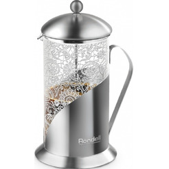 Френч-пресс 800 мл с деколью  на стеклянной колбе Ajour RONDELL RDS-1094