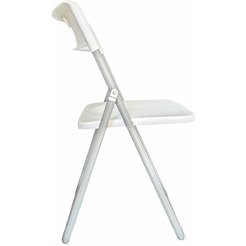 Стулья складные BRABIX Golf Lite CF-017 (КОМПЛЕКТ 4 шт., серебристый каркас, пластик, белый) 533035