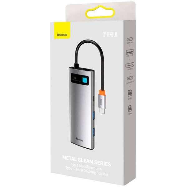 Док-станция Baseus Metal Gleam Series 7-in-1 Multifunctional Type-C WKWG020113