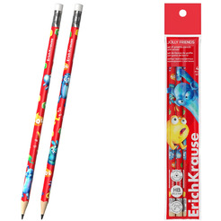 Набор чернографитных карандашей Erich Krause Jolly Friends 63327 (4 шт)