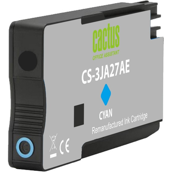 Картридж струйный Cactus CS-3JA27AE 963XL голуб.пигм. (25.5мл) для HP OfficeJet Pro 9010/9010e/9012/9014/9015/9016/9019