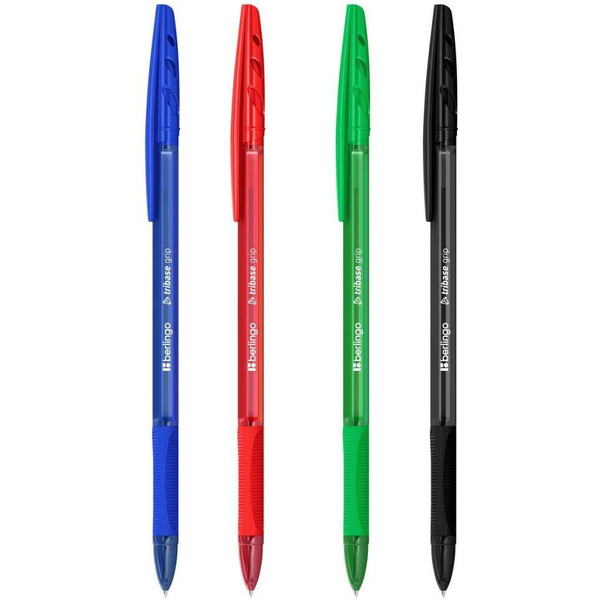 Набор шариковых ручек Berlingo "Tribase grip" CBp_10204 (4 цвета)
