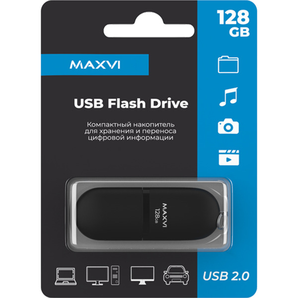 USB флеш Maxvi SF 128GB FD128GBUSB20C10SF (черный)
