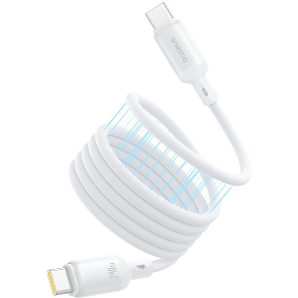 Кабель Baseus PicoGo Magnetic Liquid Silicone Fast Charging Cable USB-C to USB-C (1м, белый)