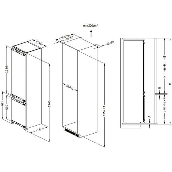 Встраиваемый холодильник Haier HRF305NFRU