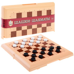 Настольная игра Десятое королевство Шашки-шахматы деревянные 40*40 05576