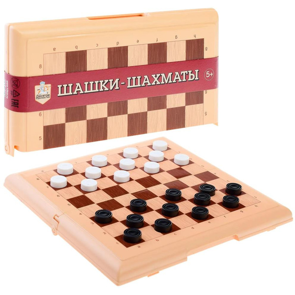 Настольная игра Десятое королевство Шашки-шахматы деревянные 40*40 05576