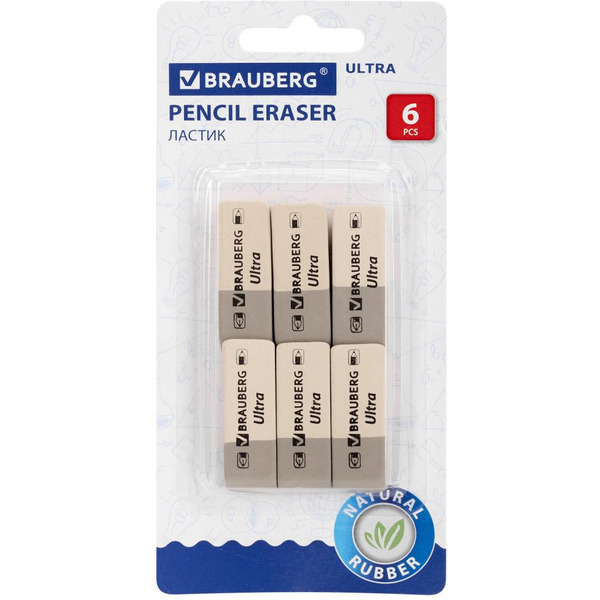 Набор ластиков BRAUBERG Ultra 229600 (6 шт.)