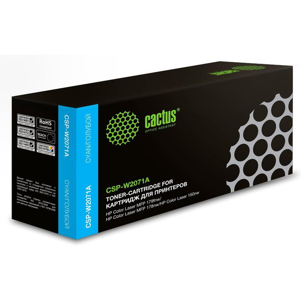 Картридж лазерный Cactus CSP-W2071A 117A голубой (700стр.) для HP Color Laser 150a/150nw/178nw MFP/179fnw MFP
