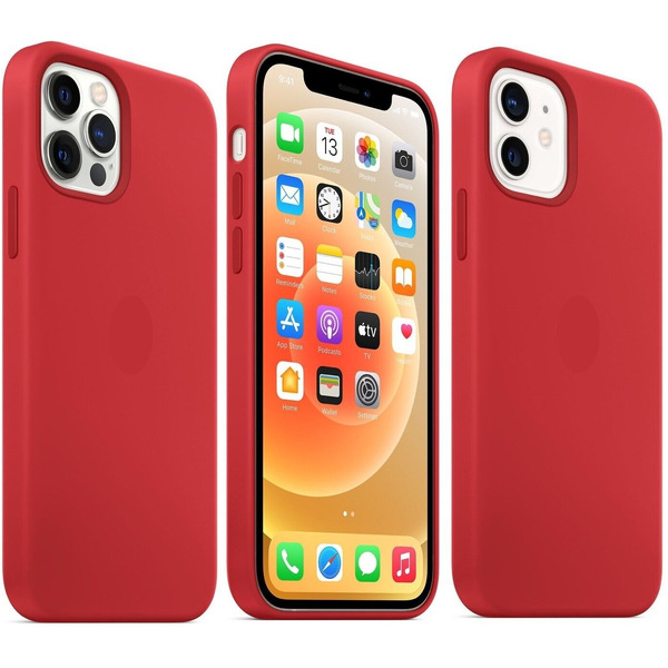 Накладка Case Coated для Apple iPhone 12 (красный)