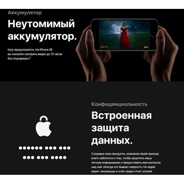 Смартфон APPLE iPhone SE 128GB черный (MXD02RM/A)