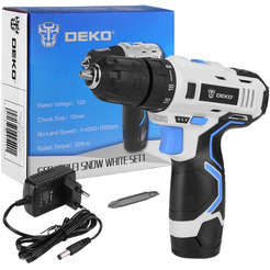 Дрель-шуруповерт Deko GCD12DU3 SNOW WHITE SET1 (063-4170) с 1-м АКБ