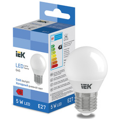 Лампочка IEK LED Globe G45 400lm 6500K E27