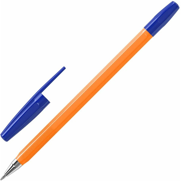Ручки шариковые Brauberg M-500 Orange, узел 0,7мм, линия 0,35мм, набор 4 шт (143950) синие