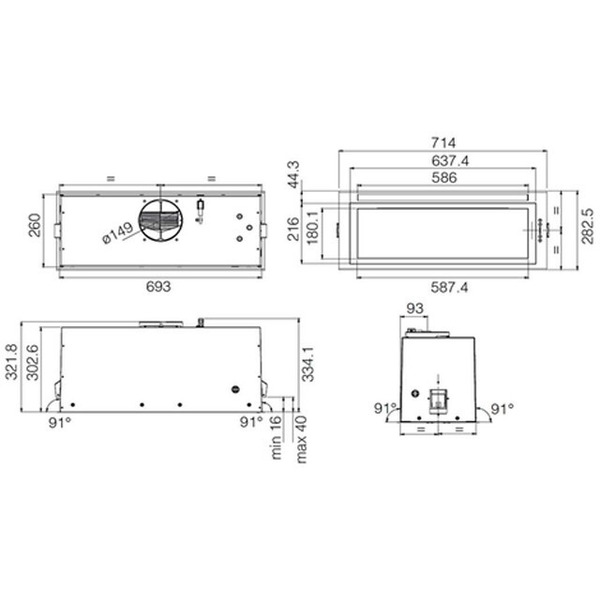 Кухонная вытяжка Jet Air Plane Lux BL/A/72
