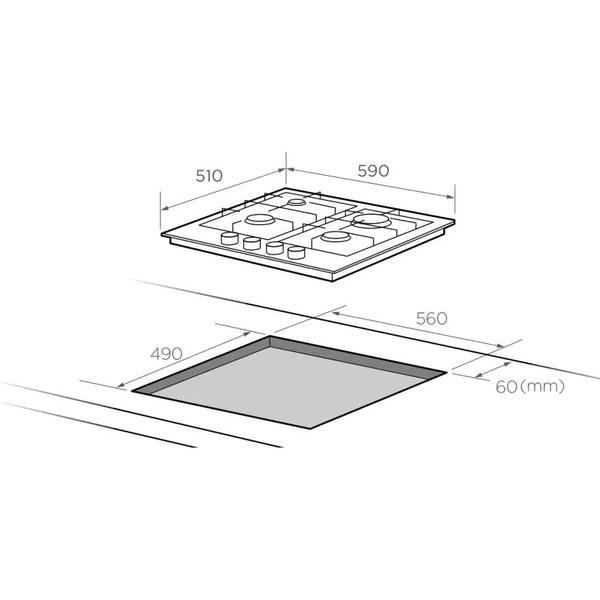 Панель газовая варочная Midea MG640X