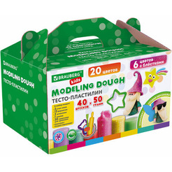 Тесто-пластилин BRAUBERG KIDS 106724 (20 цв.)