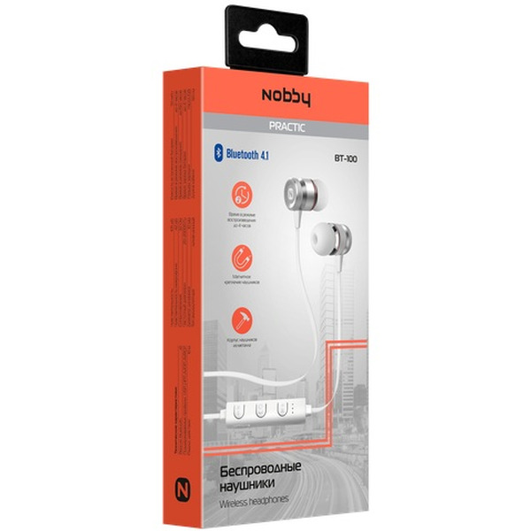Наушники Nobby Practic BT-100 (белый)