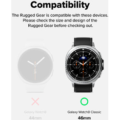 Ремешок с чехлом RINGKE Rugged Gear для Galaxy Watch 8 Classic 46mm BLACK