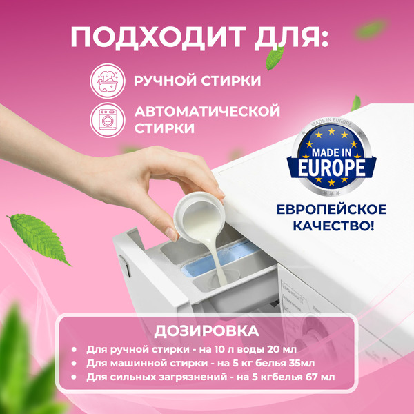 Гель для стирки деликатных тканей 3в1 Gallus Professional, 2 л