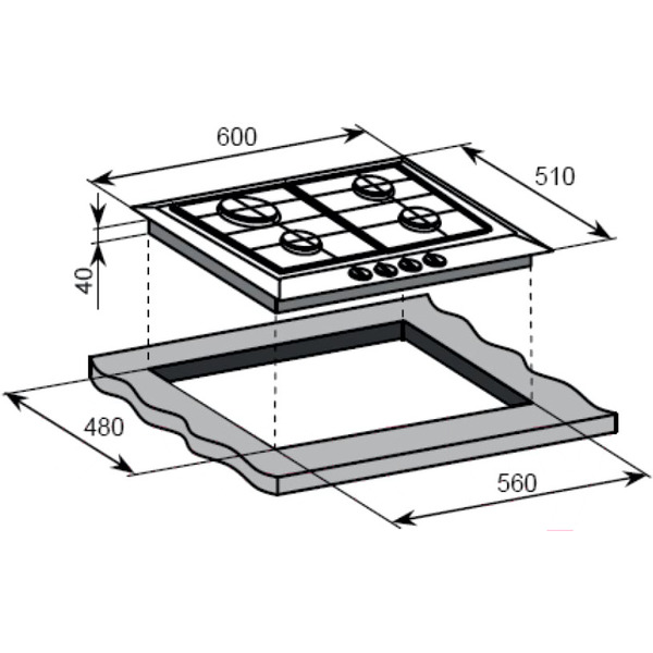 Варочная панель Weissgauff HGG 640 BG Nano Glass
