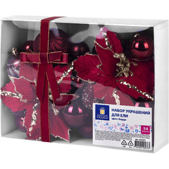 Шары елочные ЗОЛОТАЯ СКАЗКА Burgundy Style 592591 (бордо)