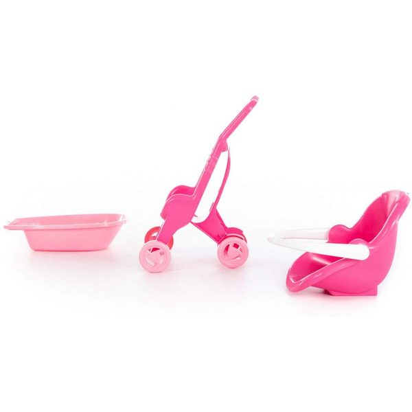 Коляска для кукол Полесье Pink Line 3х1 42842