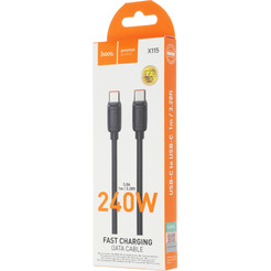 Кабель Hoco X115 Surpass USB-C to USB-C (черный)