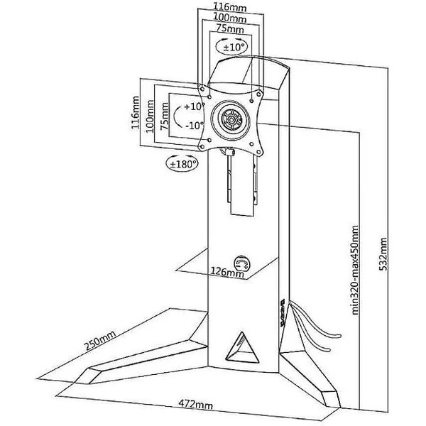 Кронштейн для игрового монитора Maclean NanoRS RS110