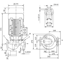 Насос одноступенчатый центробежный WILO IPL40/175-5,5/2 (2121206)
